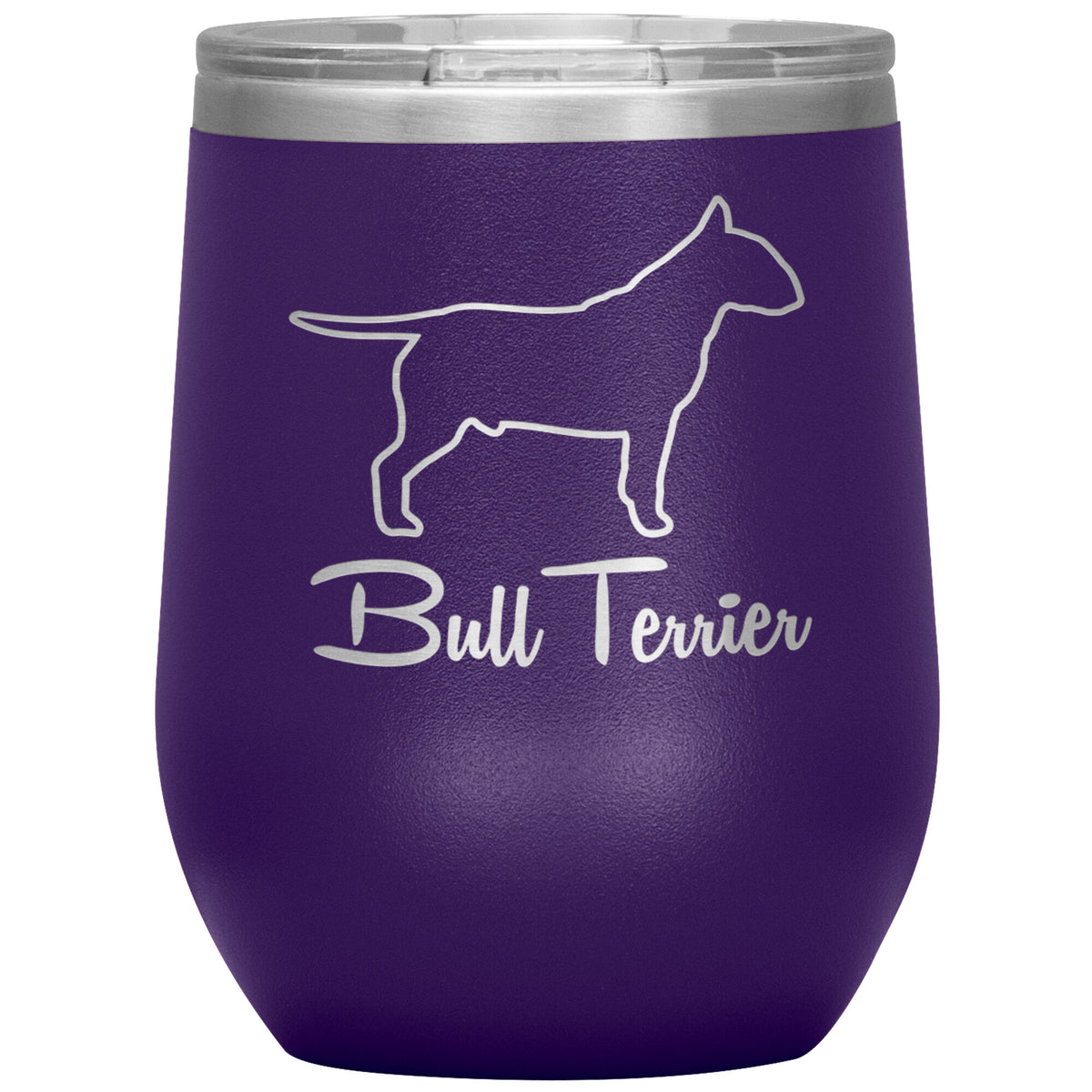 Bull Terrier Dog Outlined Silhouette 12oz Wine Insulated Tumbler