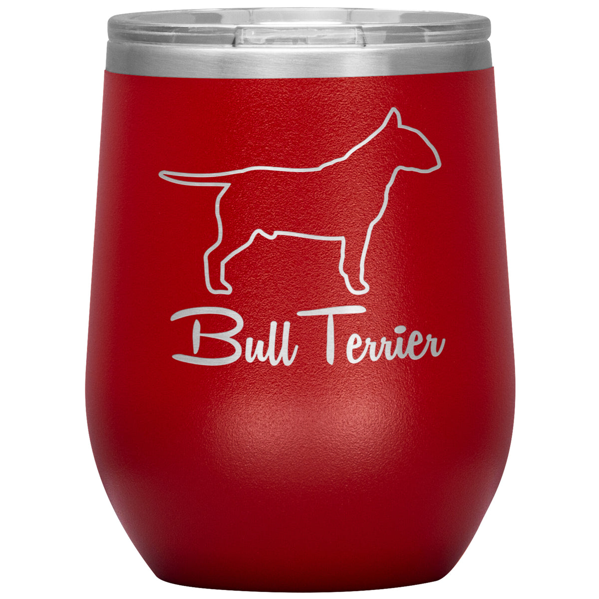 Bull Terrier Dog Outlined Silhouette 12oz Wine Insulated Tumbler