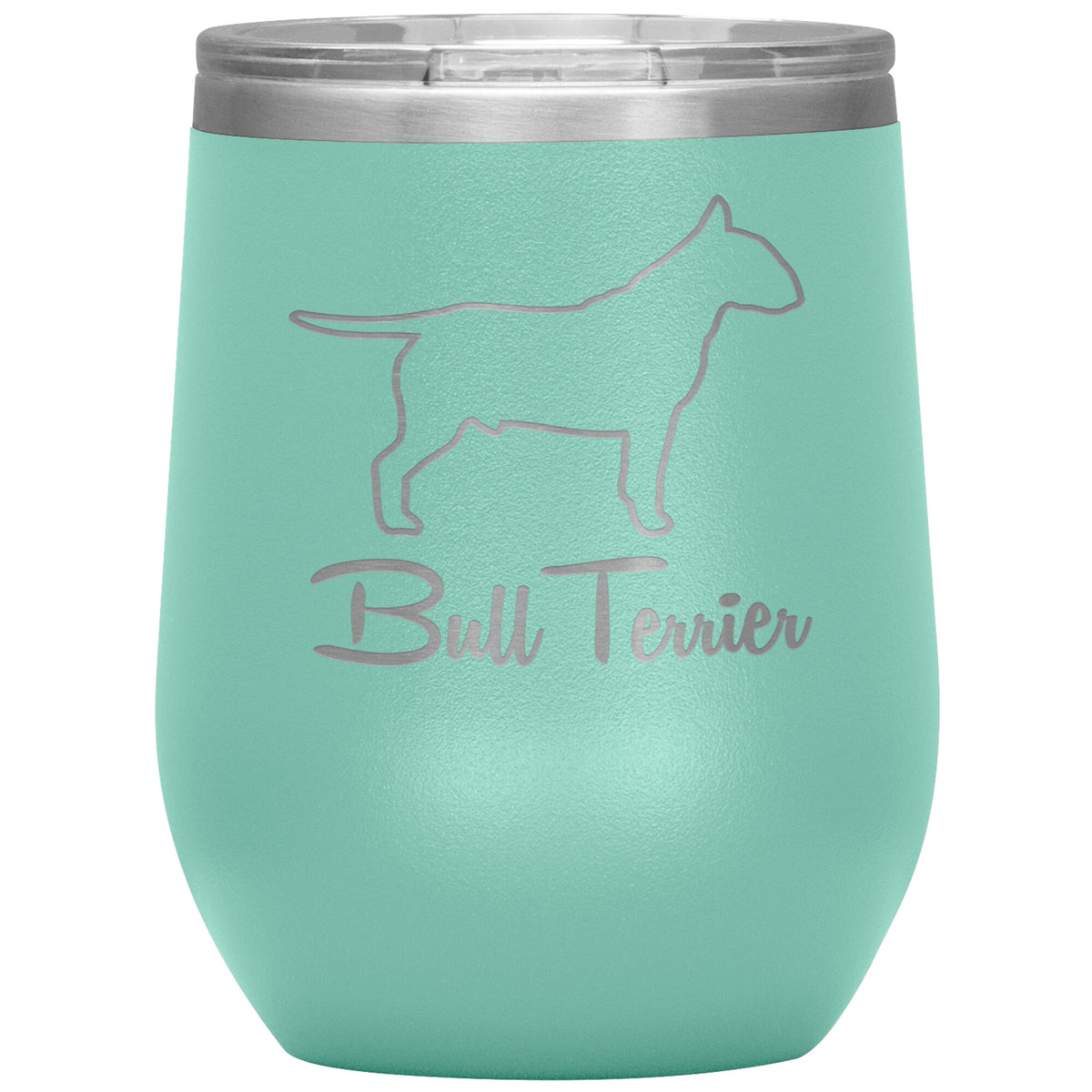 Bull Terrier Dog Outlined Silhouette 12oz Wine Insulated Tumbler