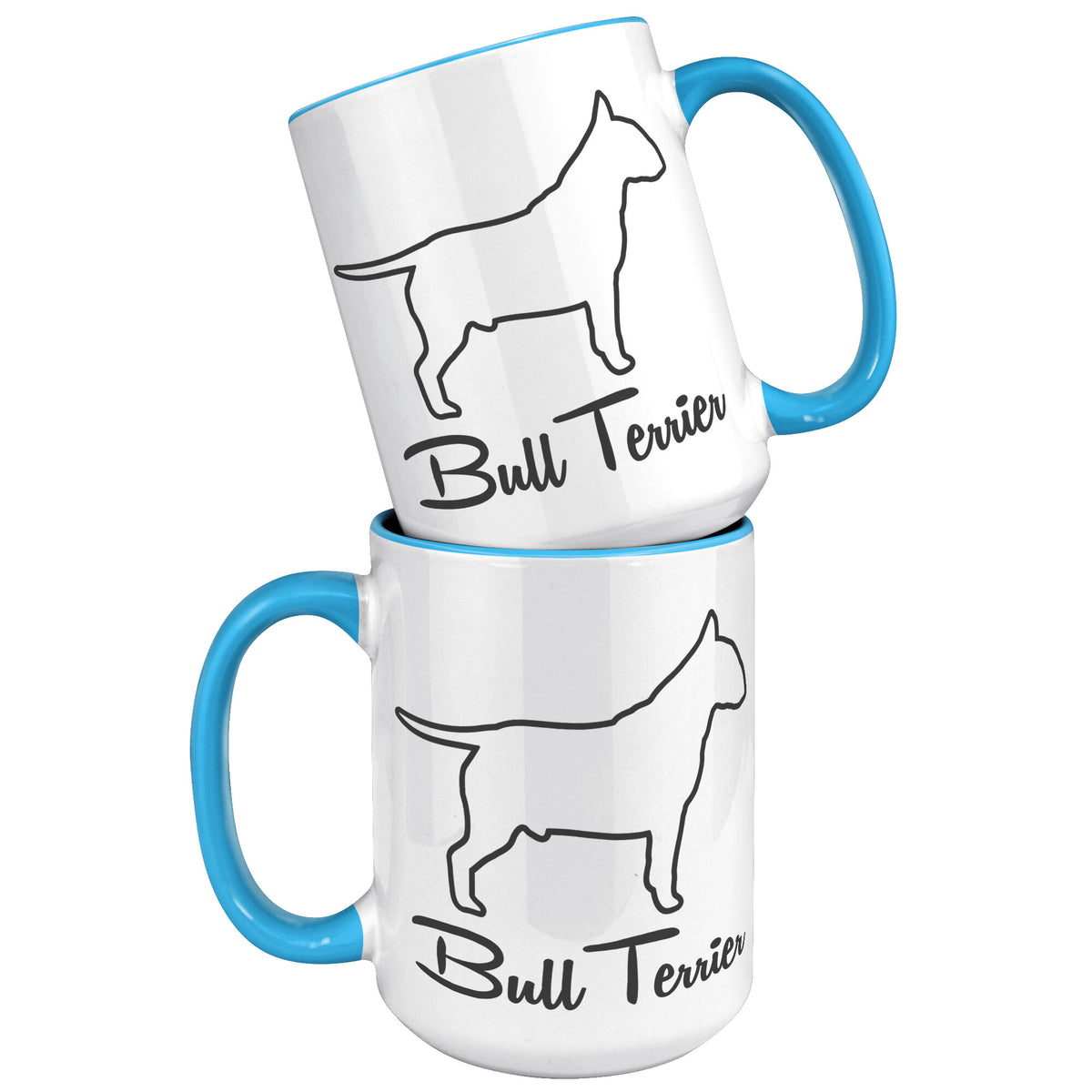 Bull Terrier Dog Outlined Silhouette 15oz Accent Mug