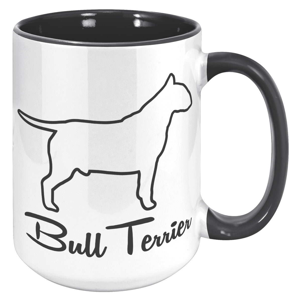 Bull Terrier Dog Outlined Silhouette 15oz Accent Mug