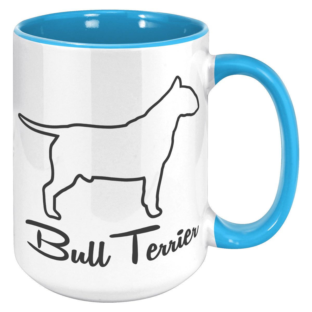 Bull Terrier Dog Outlined Silhouette 15oz Accent Mug