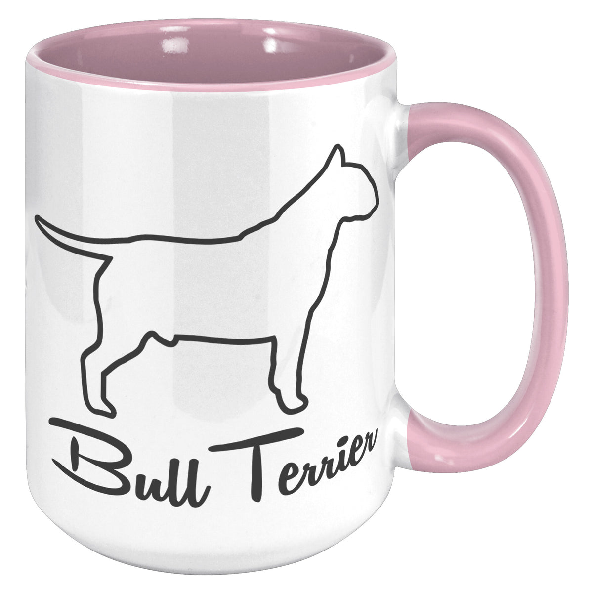 Bull Terrier Dog Outlined Silhouette 15oz Accent Mug