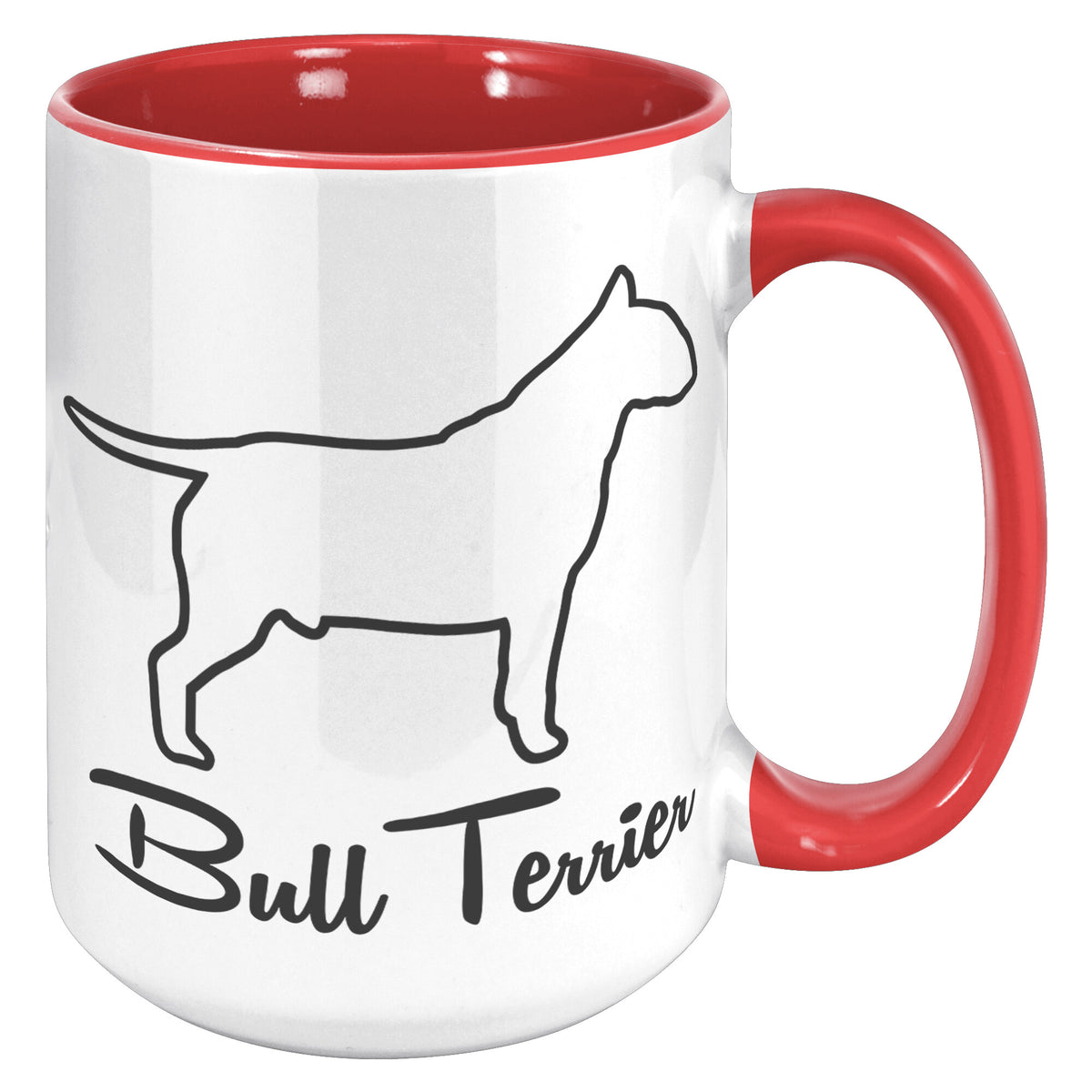 Bull Terrier Dog Outlined Silhouette 15oz Accent Mug