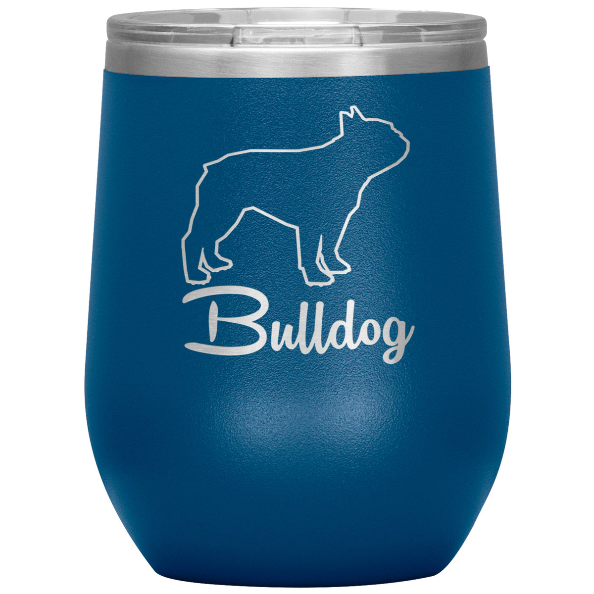 Bulldog Dog Outlined Silhouette 12oz Wine Insulated Tumbler