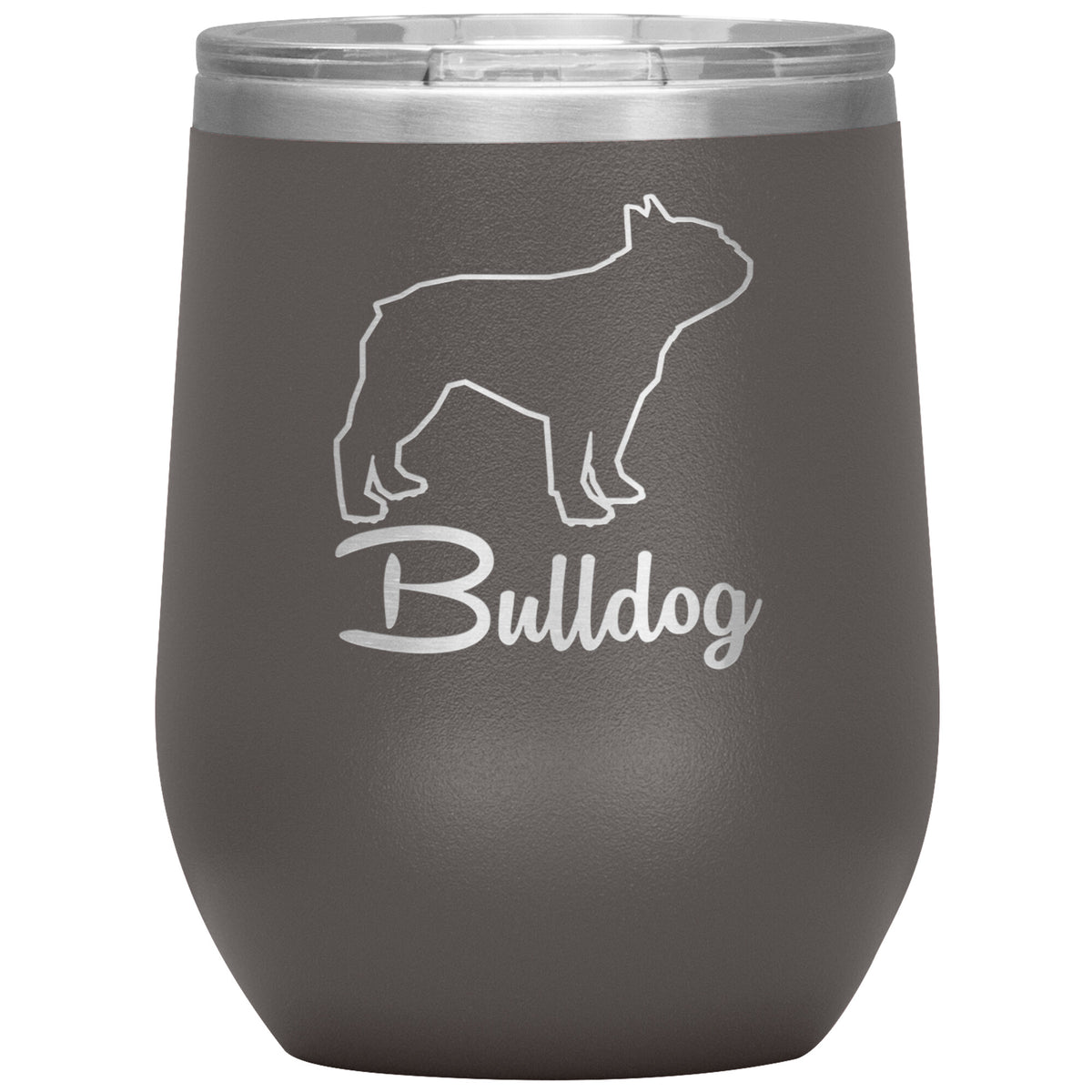 Bulldog Dog Outlined Silhouette 12oz Wine Insulated Tumbler