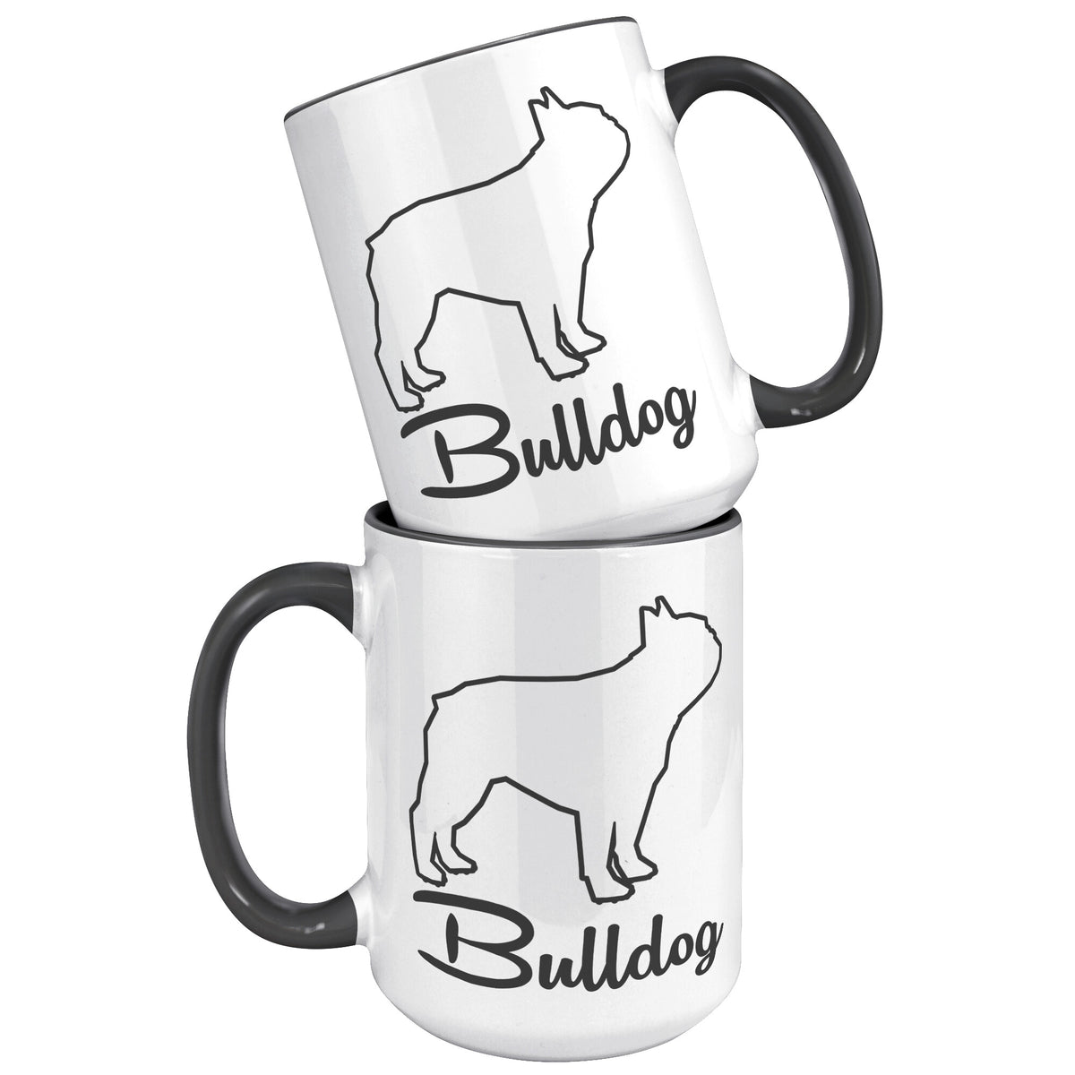 Bulldog Dog Outlined Silhouette 15oz Accent Mug
