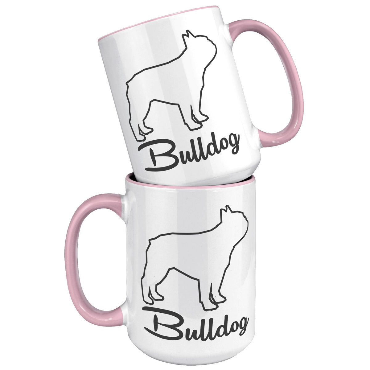 Bulldog Dog Outlined Silhouette 15oz Accent Mug