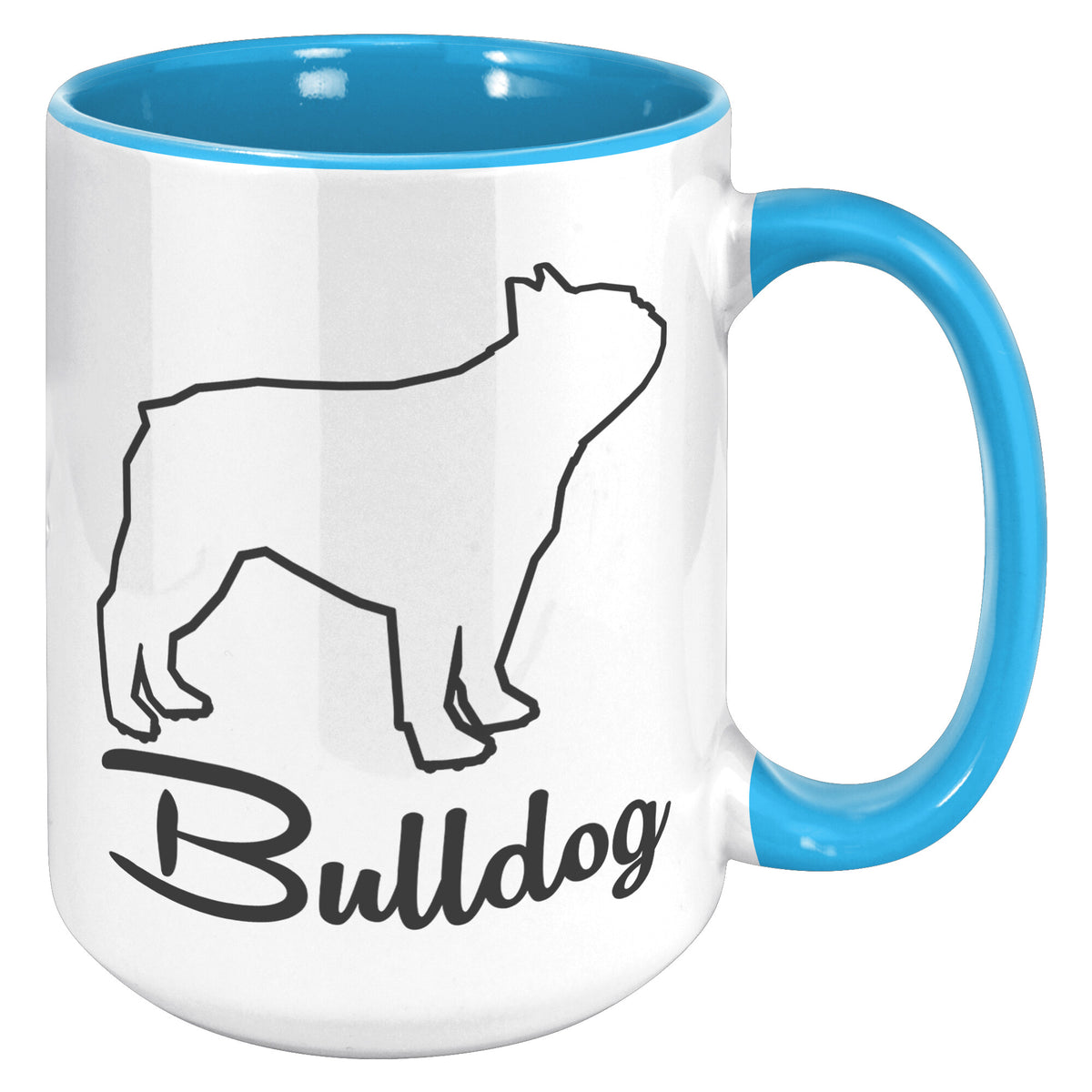 Bulldog Dog Outlined Silhouette 15oz Accent Mug