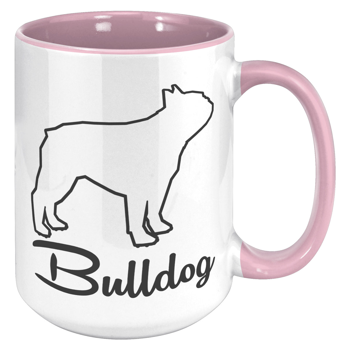 Bulldog Dog Outlined Silhouette 15oz Accent Mug