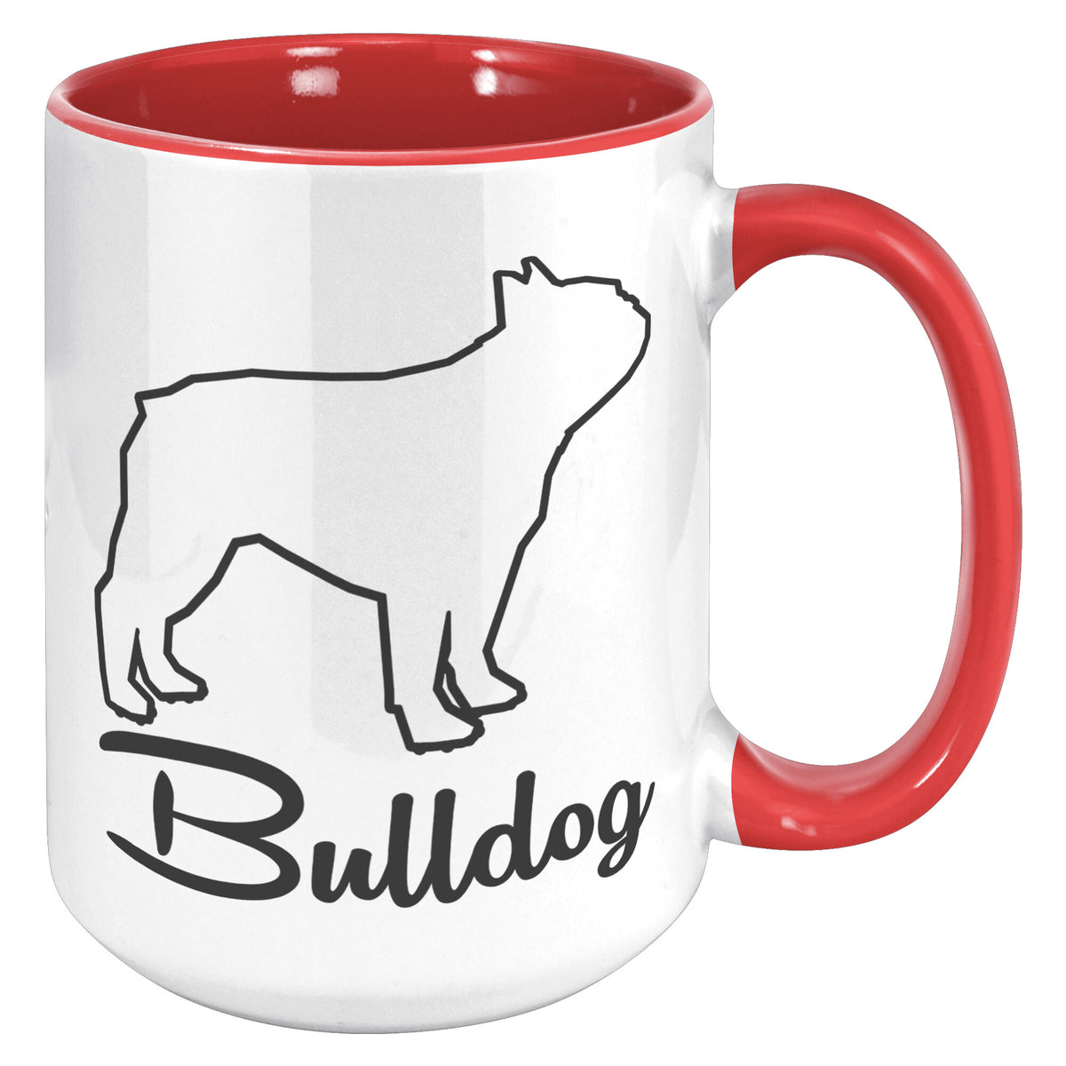Bulldog Dog Outlined Silhouette 15oz Accent Mug