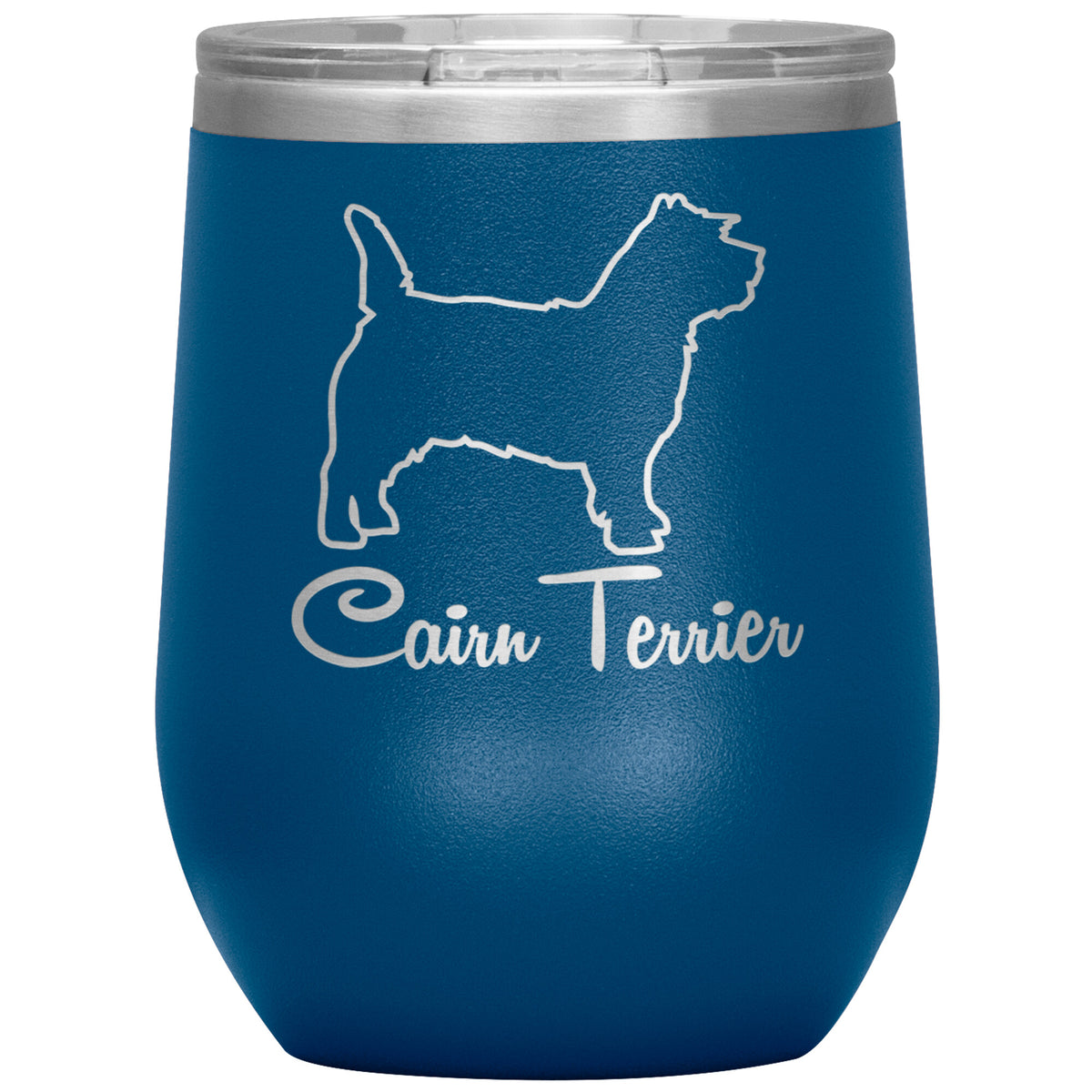 Cairn Terrier Dog Outlined Silhouette 12oz Wine Insulated Tumbler