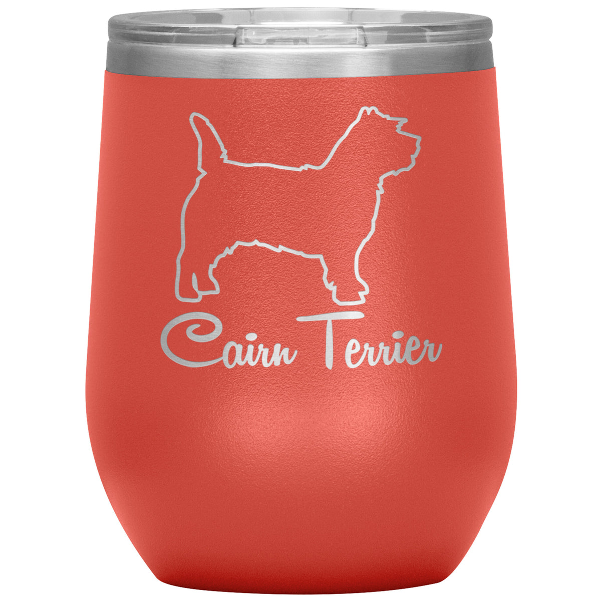 Cairn Terrier Dog Outlined Silhouette 12oz Wine Insulated Tumbler