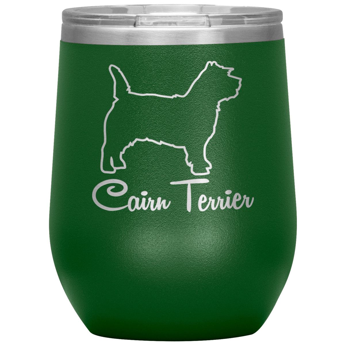 Cairn Terrier Dog Outlined Silhouette 12oz Wine Insulated Tumbler