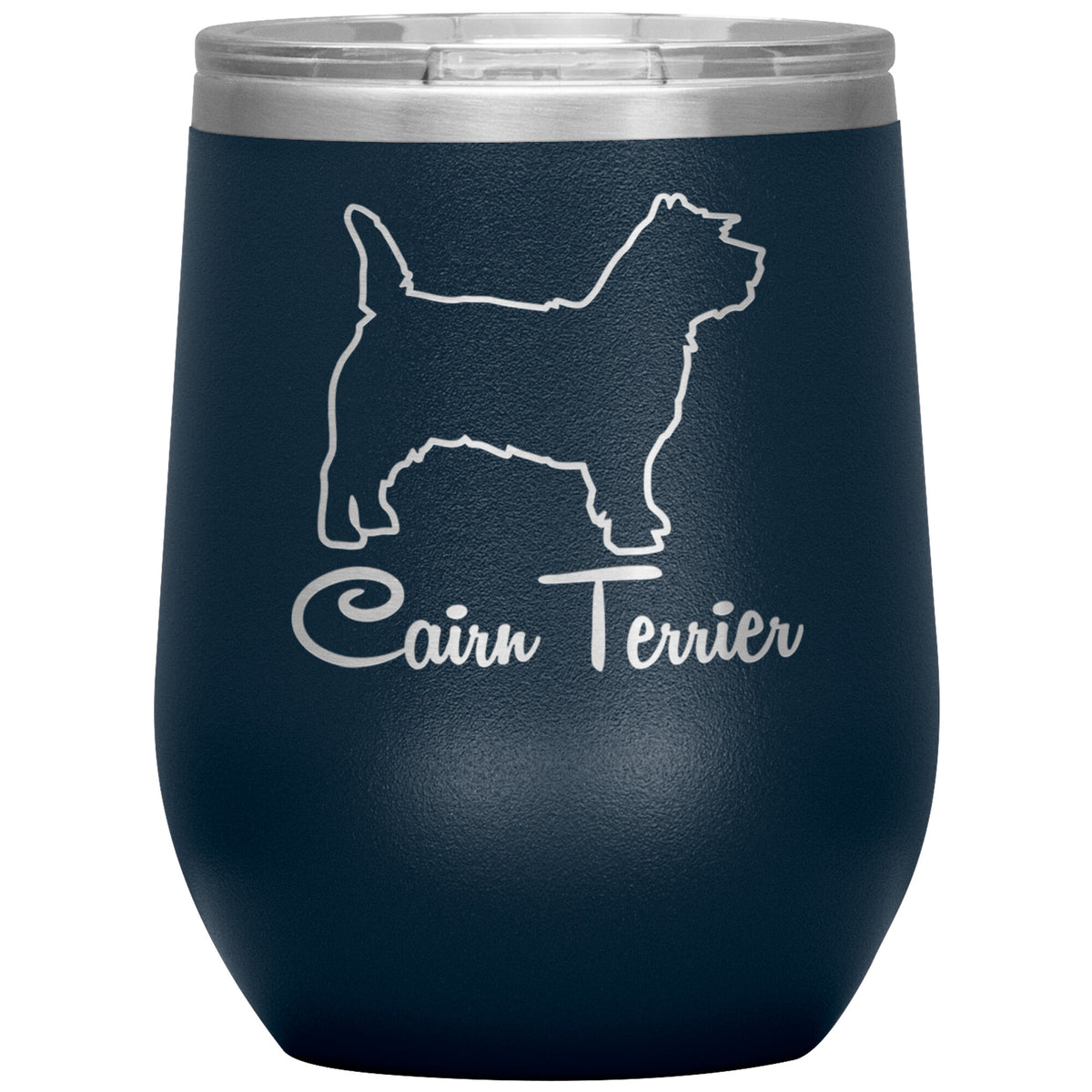 Cairn Terrier Dog Outlined Silhouette 12oz Wine Insulated Tumbler