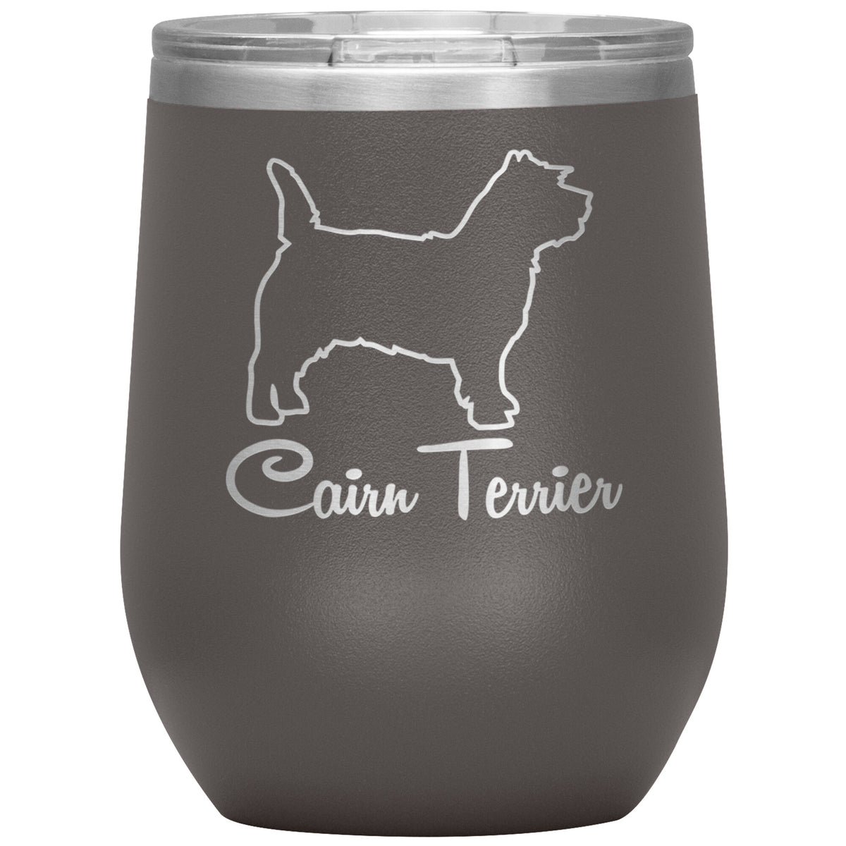 Cairn Terrier Dog Outlined Silhouette 12oz Wine Insulated Tumbler