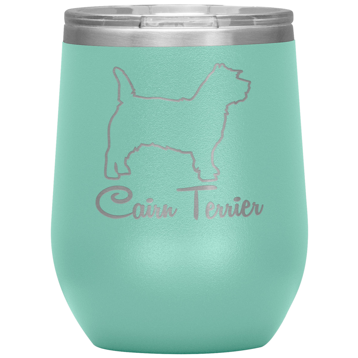 Cairn Terrier Dog Outlined Silhouette 12oz Wine Insulated Tumbler