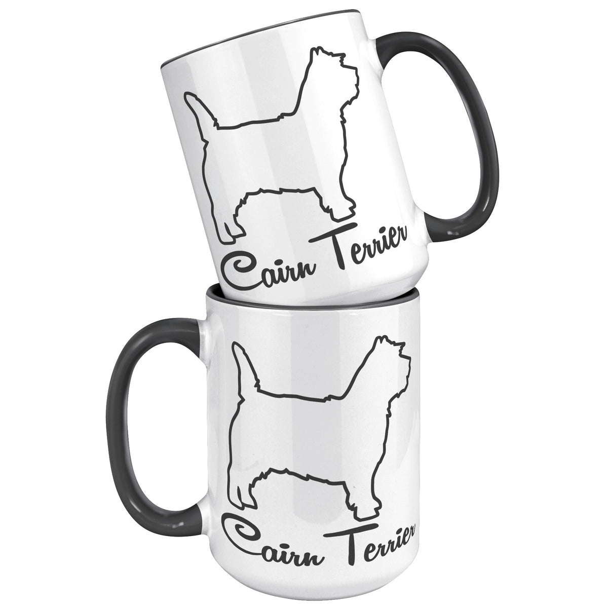 Cairn Terrier Dog Outlined Silhouette 15oz Accent Mug