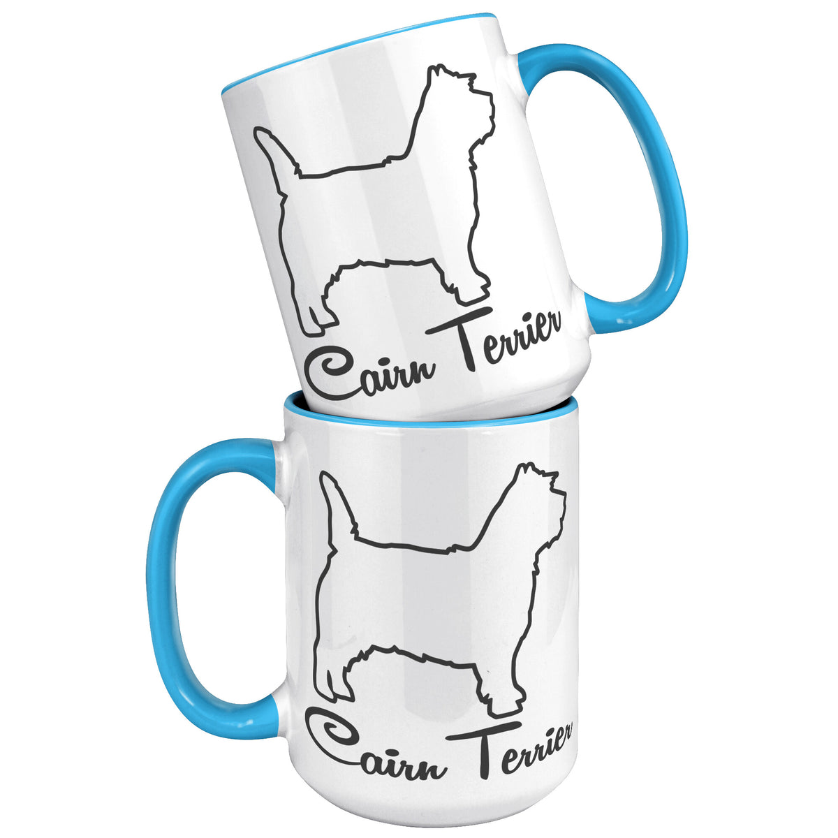 Cairn Terrier Dog Outlined Silhouette 15oz Accent Mug