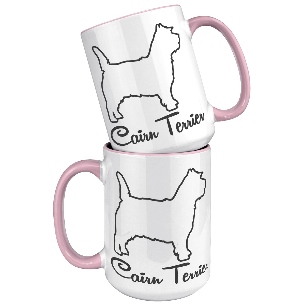 Cairn Terrier Dog Outlined Silhouette 15oz Accent Mug