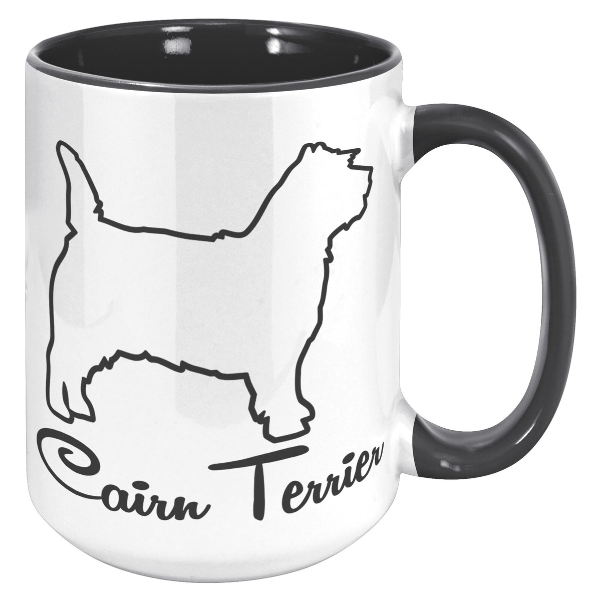 Cairn Terrier Dog Outlined Silhouette 15oz Accent Mug