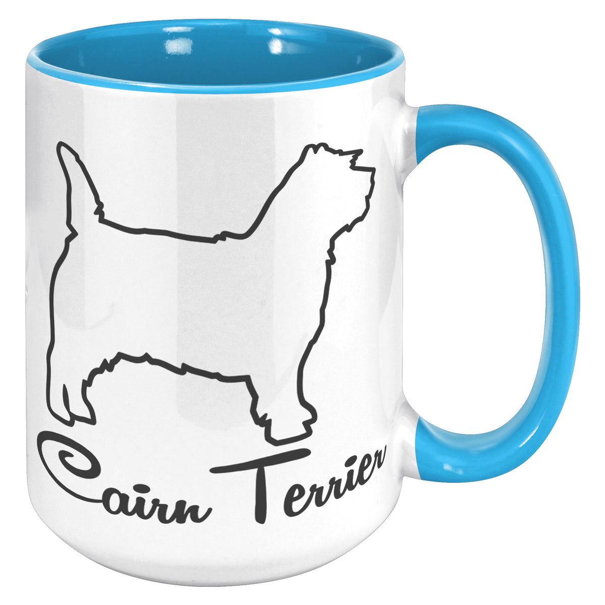 Cairn Terrier Dog Outlined Silhouette 15oz Accent Mug