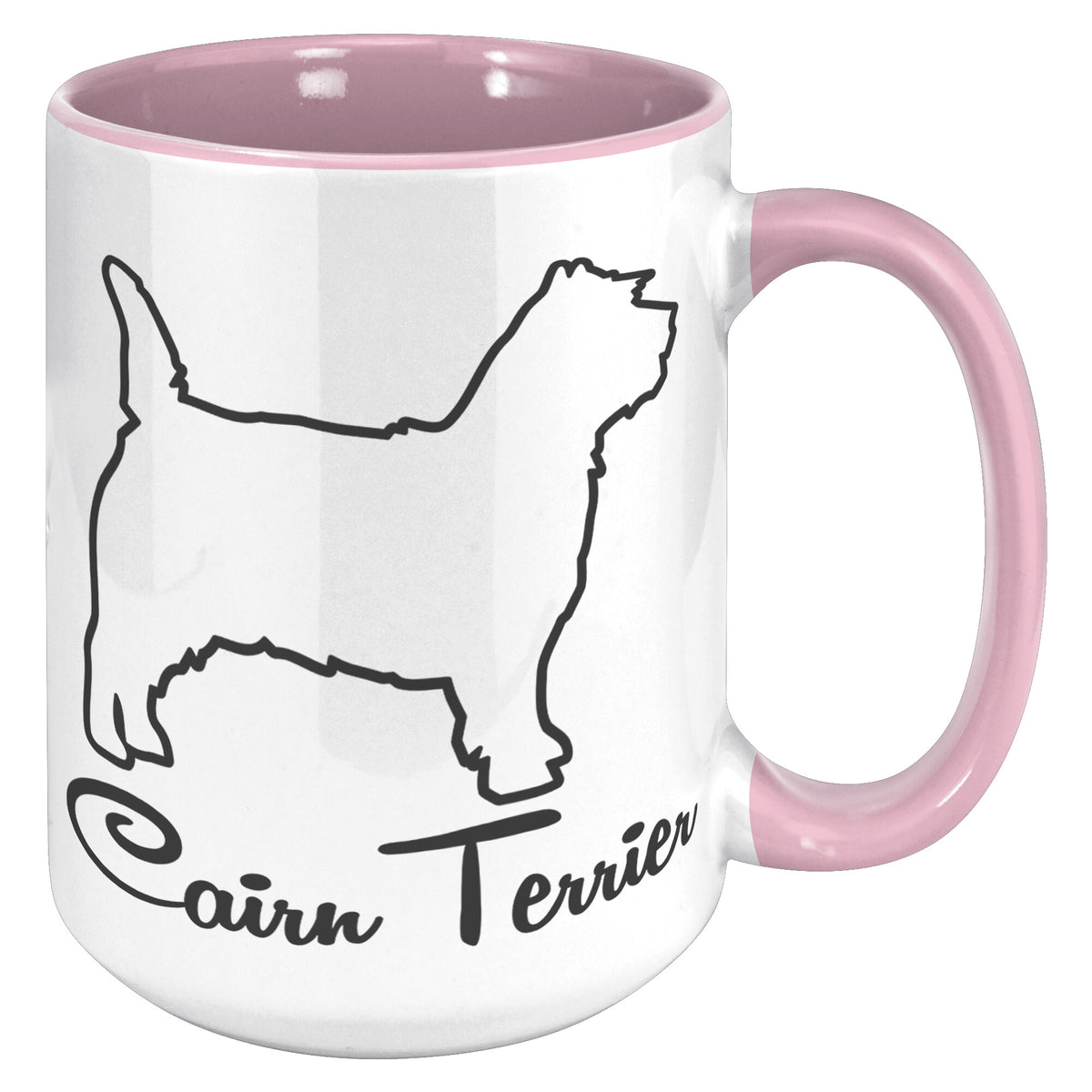 Cairn Terrier Dog Outlined Silhouette 15oz Accent Mug