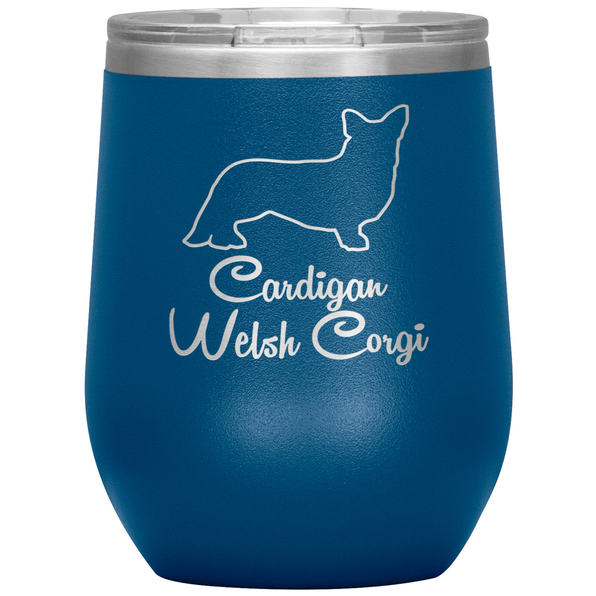 Cardigan Welsh Corgi Dog Outlined Silhouette 12oz Wine Insulated Tumbler