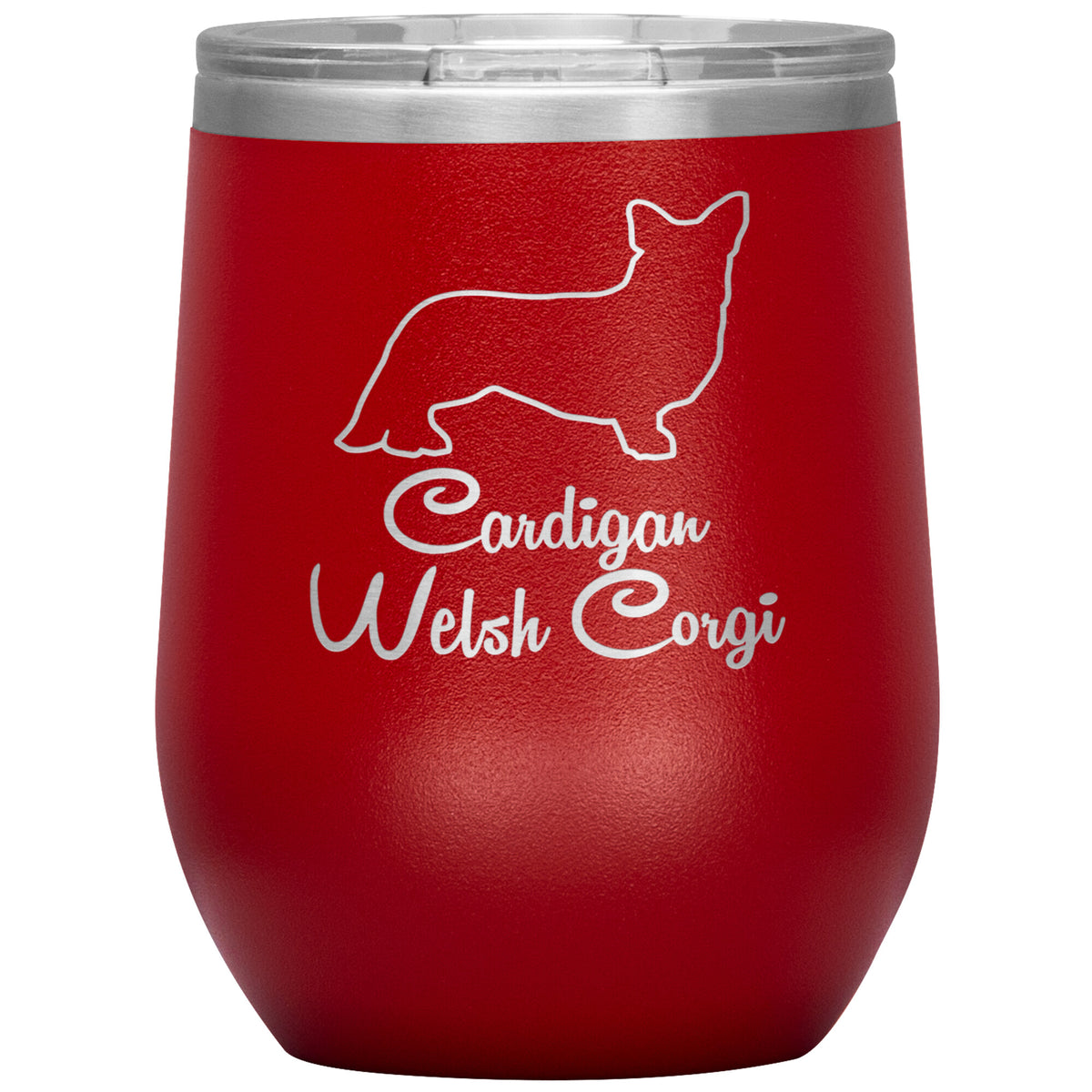 Cardigan Welsh Corgi Dog Outlined Silhouette 12oz Wine Insulated Tumbler