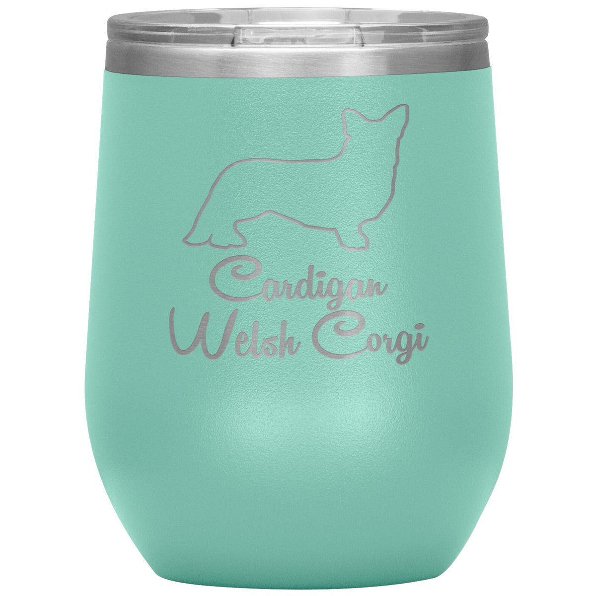 Cardigan Welsh Corgi Dog Outlined Silhouette 12oz Wine Insulated Tumbler