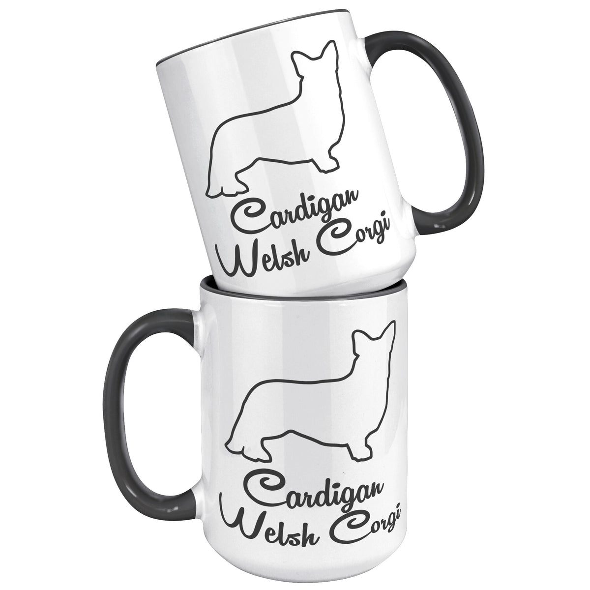 Cardigan Welsh Corgi Dog Outlined Silhouette 15oz Accent Mug