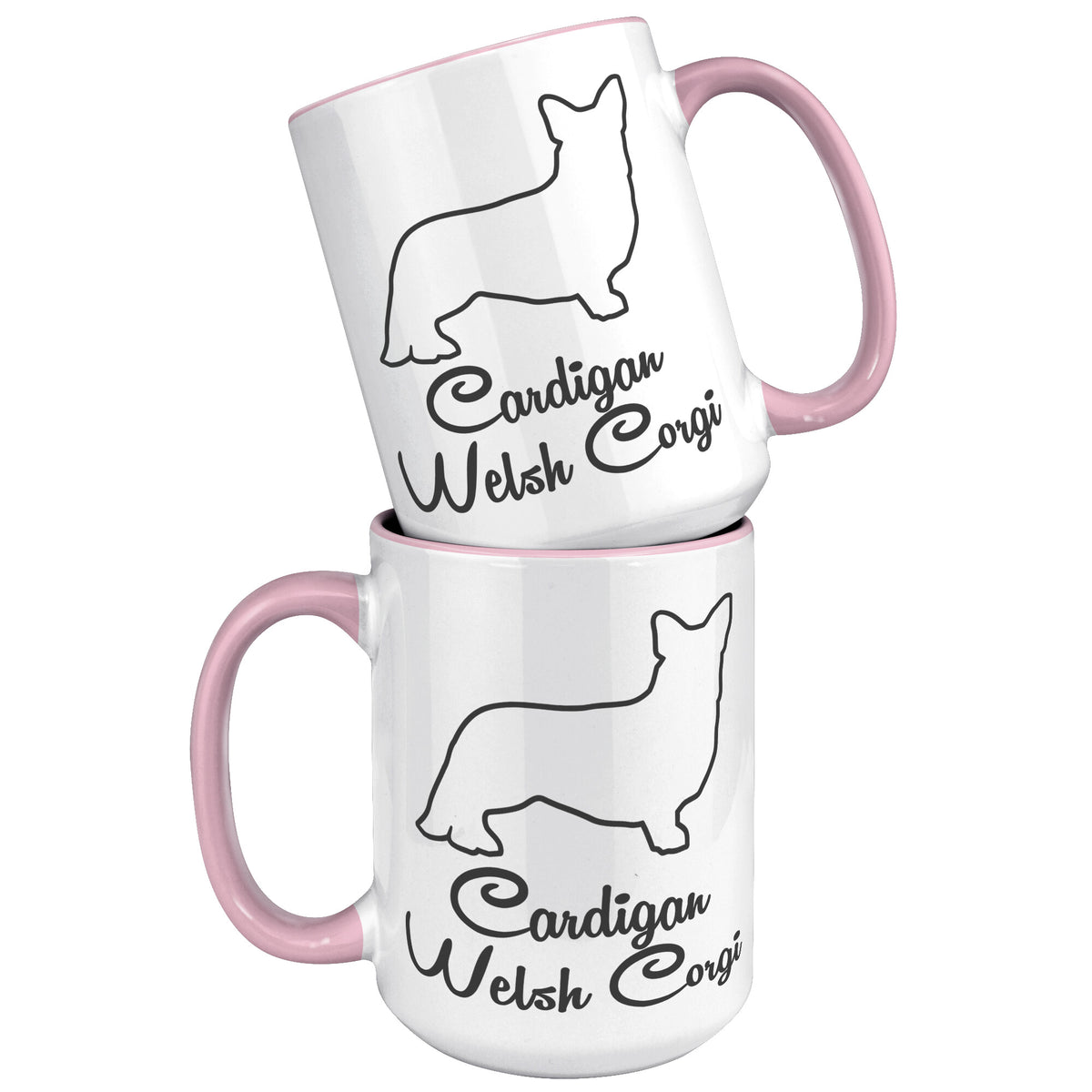 Cardigan Welsh Corgi Dog Outlined Silhouette 15oz Accent Mug