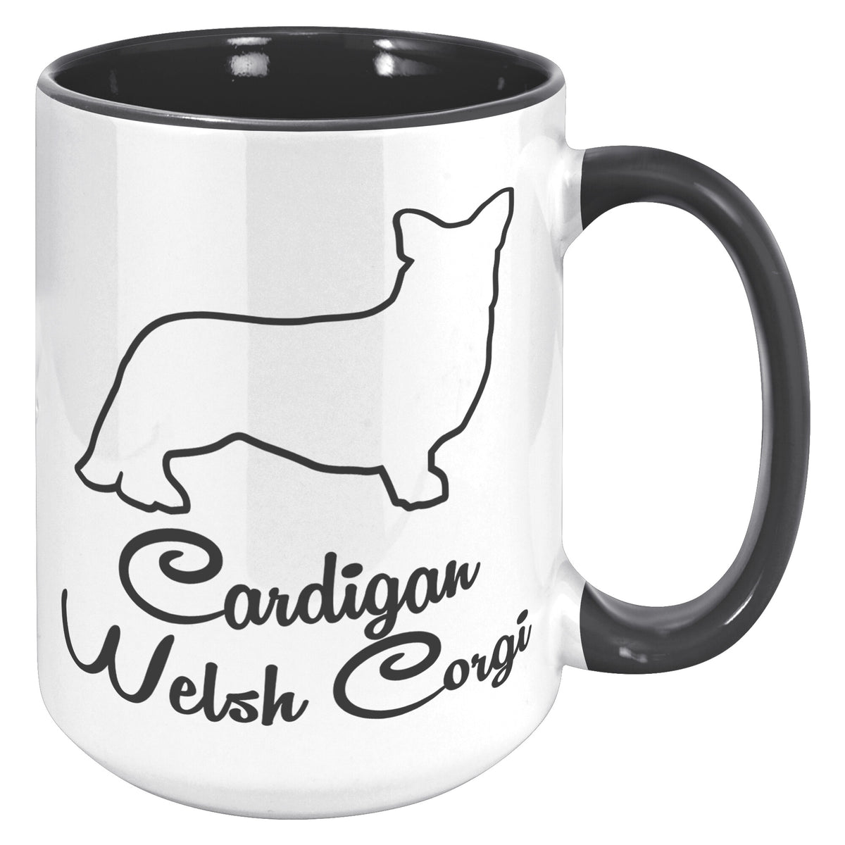Cardigan Welsh Corgi Dog Outlined Silhouette 15oz Accent Mug