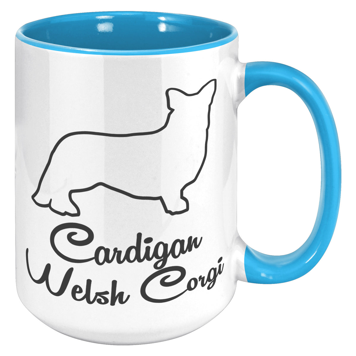 Cardigan Welsh Corgi Dog Outlined Silhouette 15oz Accent Mug