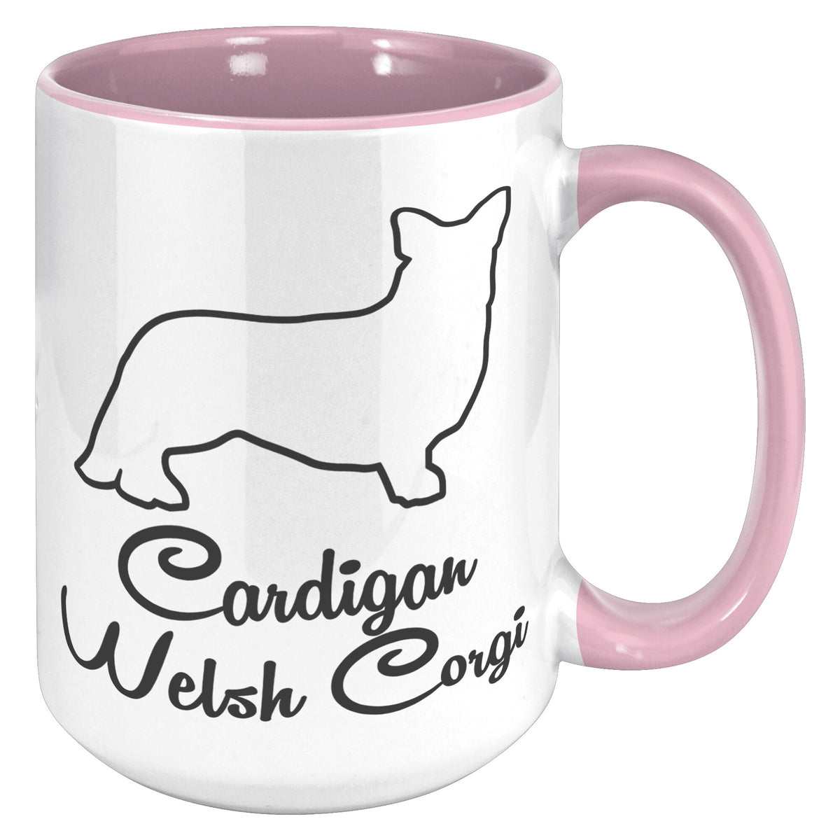 Cardigan Welsh Corgi Dog Outlined Silhouette 15oz Accent Mug