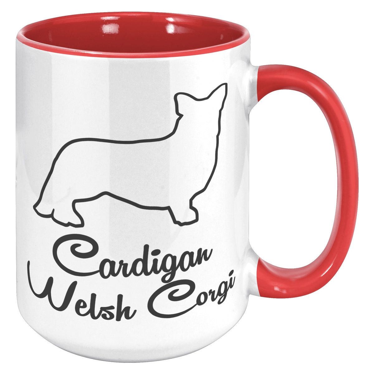 Cardigan Welsh Corgi Dog Outlined Silhouette 15oz Accent Mug