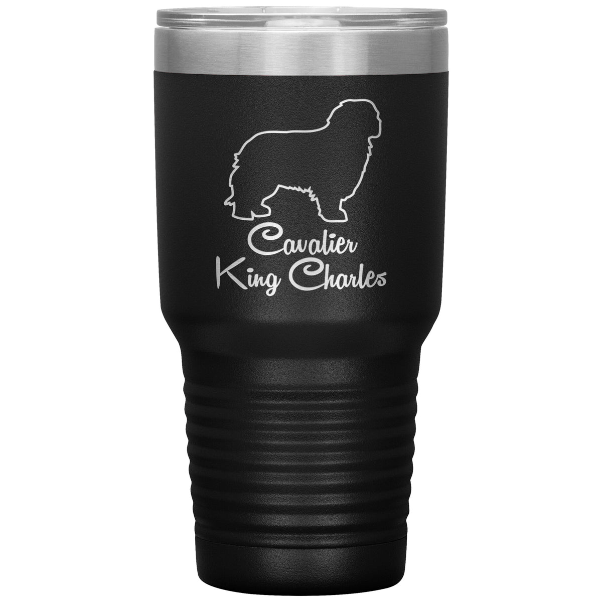 Cavalier King Charles Dog Outlined Silhouette 30oz Insulated Tumbler