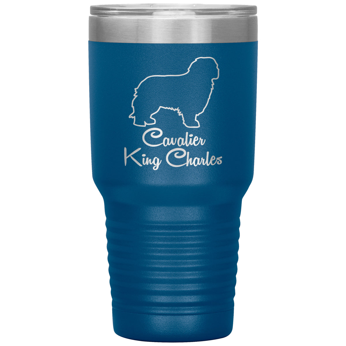 Cavalier King Charles Dog Outlined Silhouette 30oz Insulated Tumbler
