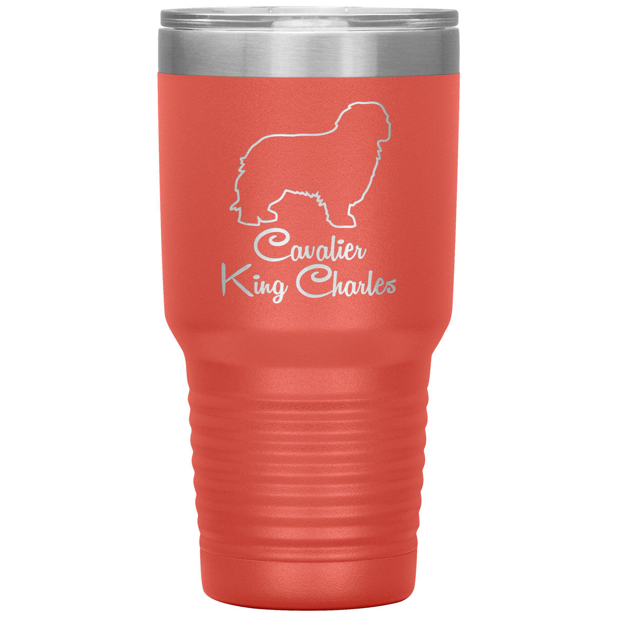 Cavalier King Charles Dog Outlined Silhouette 30oz Insulated Tumbler
