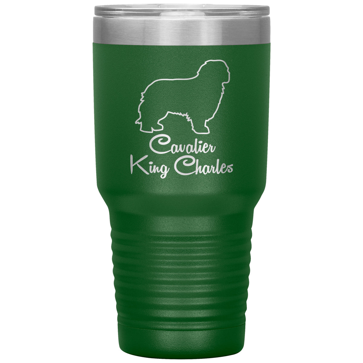 Cavalier King Charles Dog Outlined Silhouette 30oz Insulated Tumbler