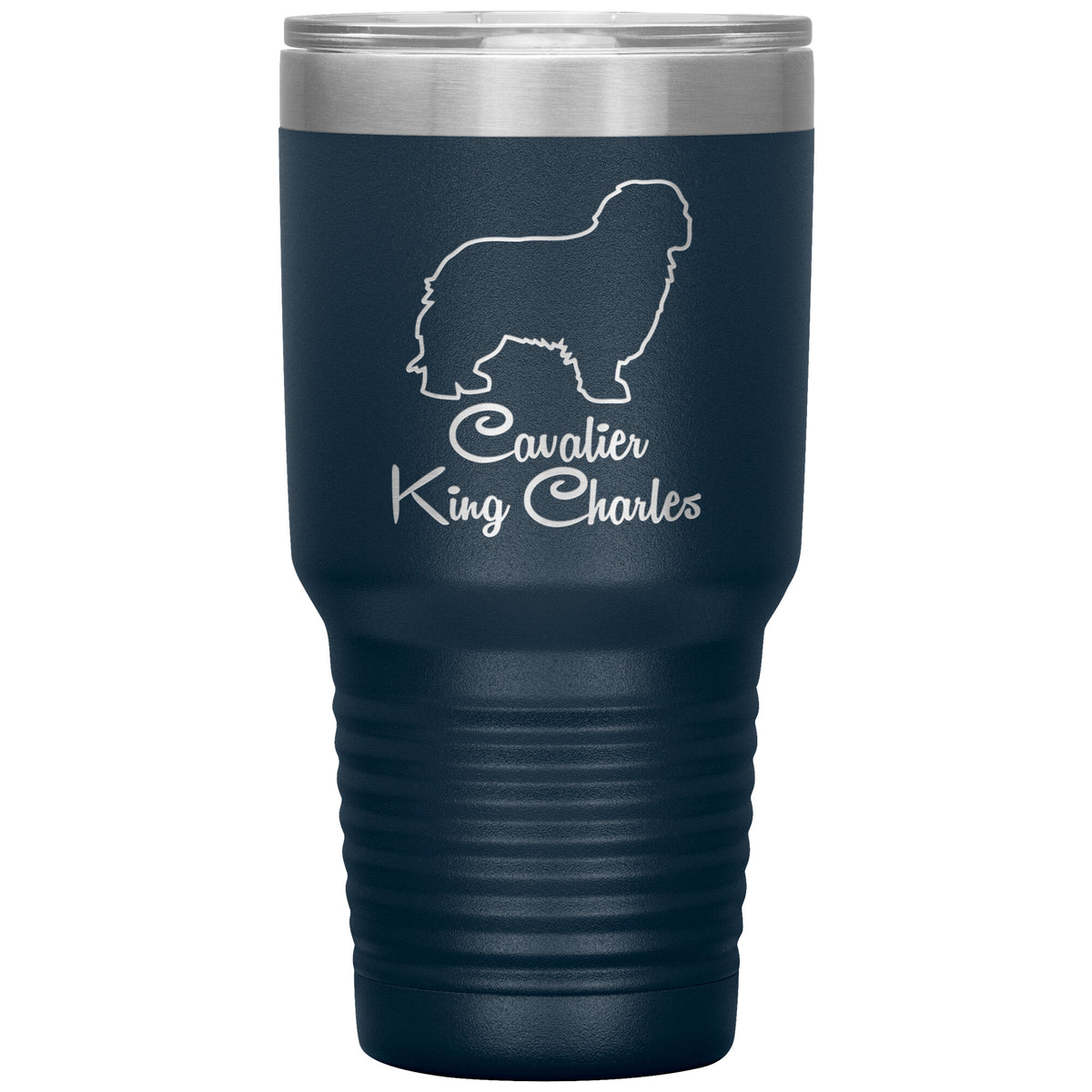 Cavalier King Charles Dog Outlined Silhouette 30oz Insulated Tumbler