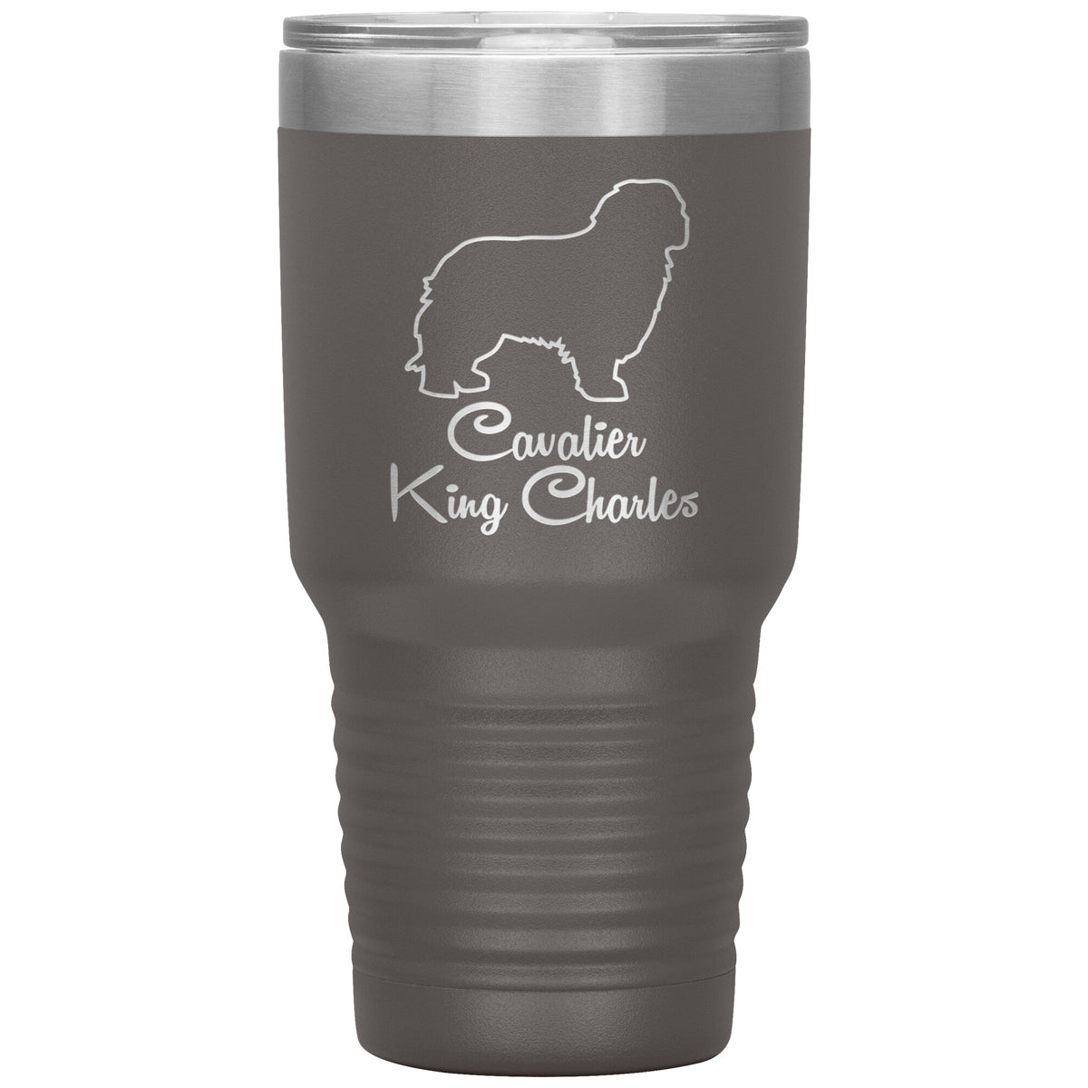 Cavalier King Charles Dog Outlined Silhouette 30oz Insulated Tumbler