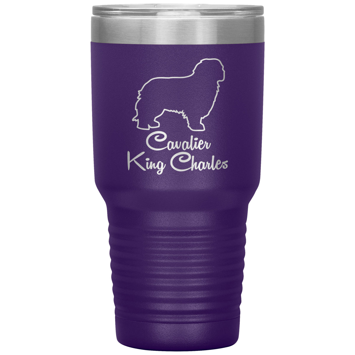Cavalier King Charles Dog Outlined Silhouette 30oz Insulated Tumbler