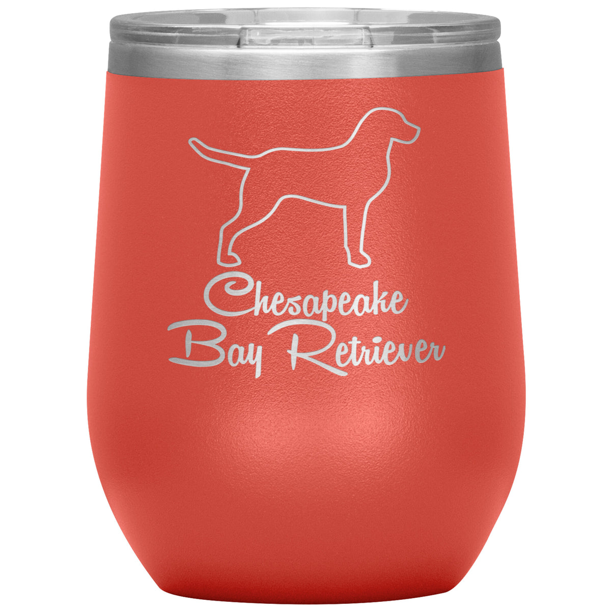 Chesapeake Bay Retriever Dog Outlined Silhouette 12oz Wine Insulated Tumbler