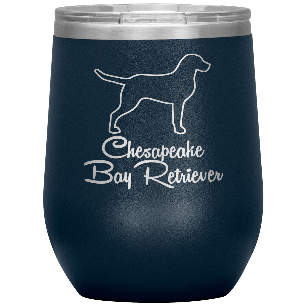 Chesapeake Bay Retriever Dog Outlined Silhouette 12oz Wine Insulated Tumbler