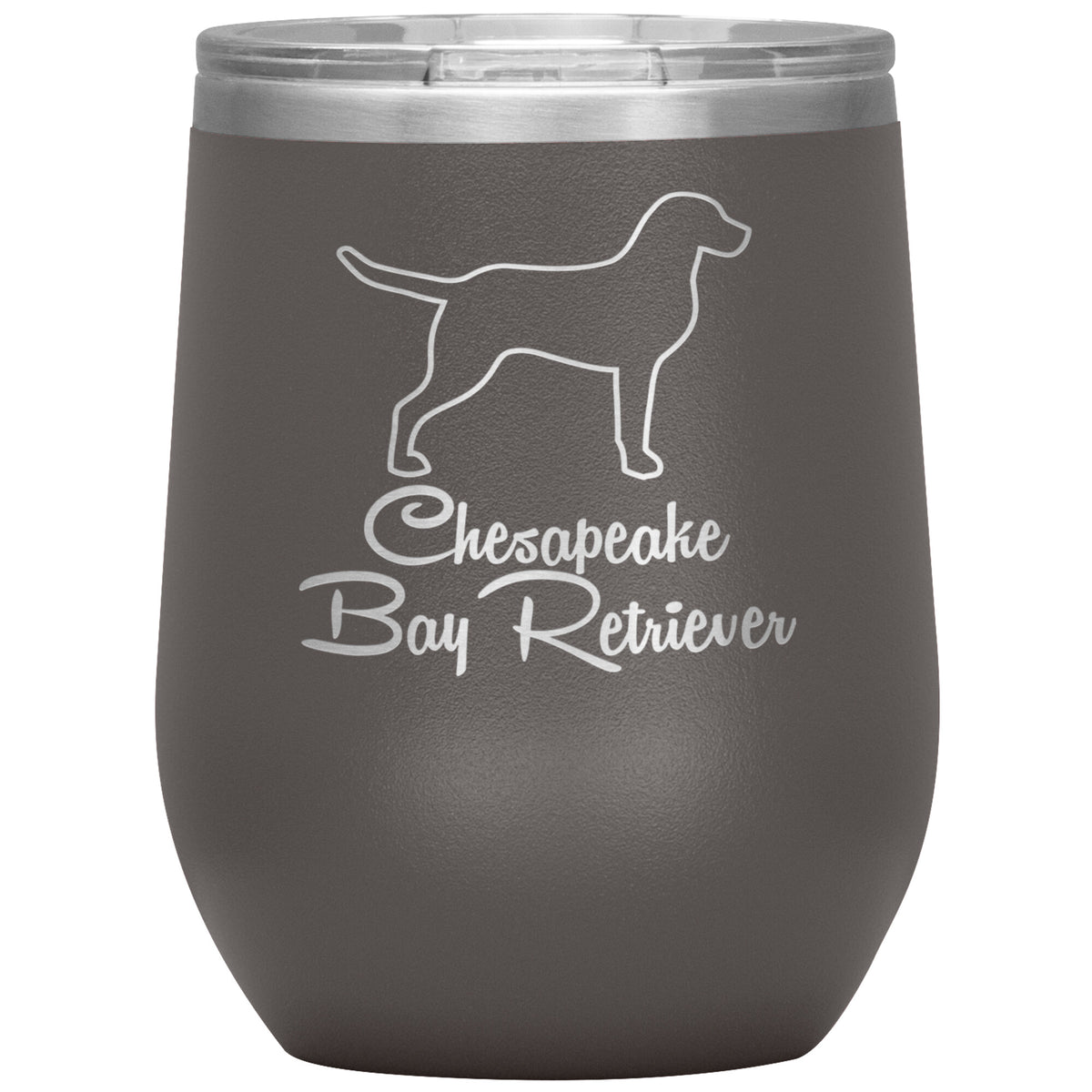Chesapeake Bay Retriever Dog Outlined Silhouette 12oz Wine Insulated Tumbler