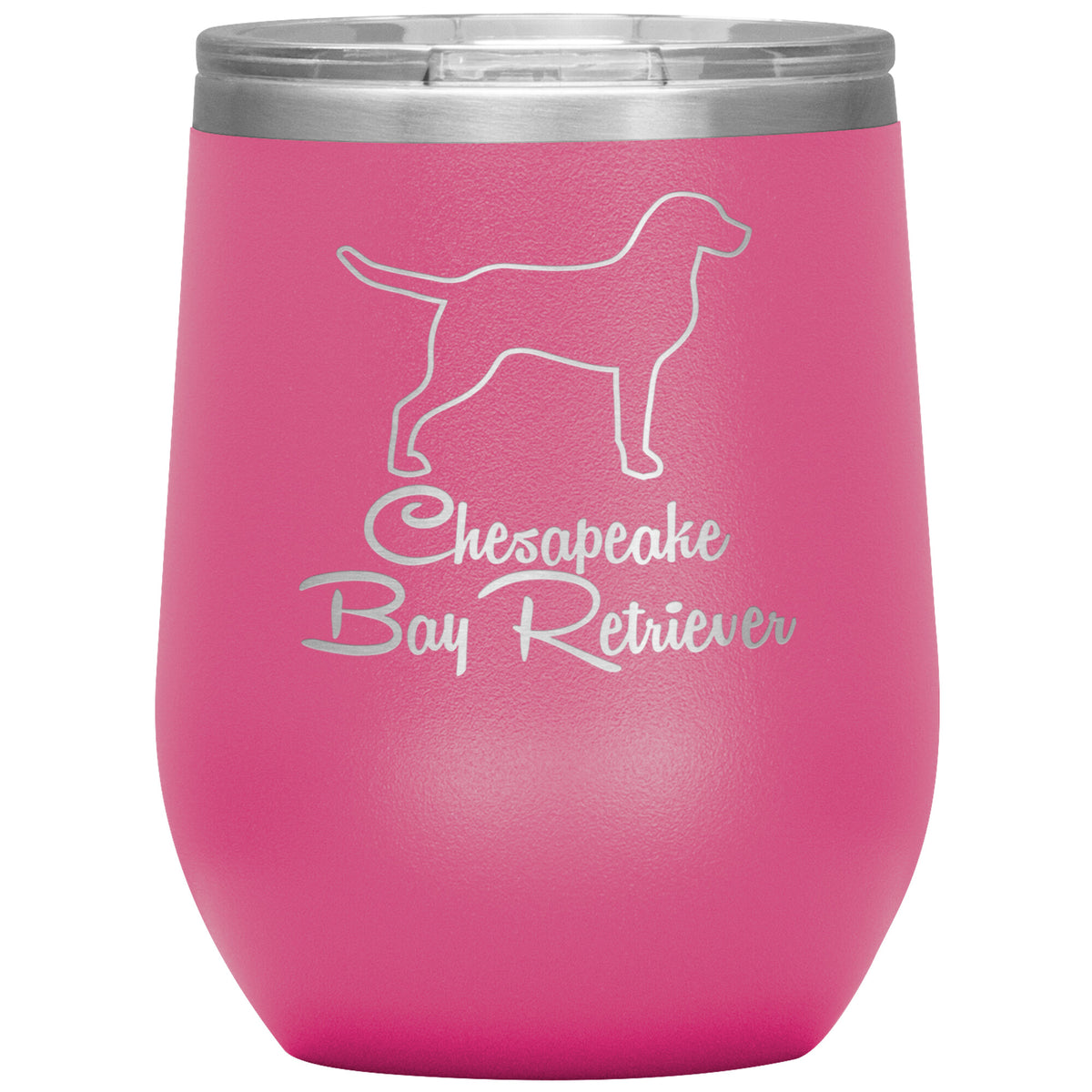Chesapeake Bay Retriever Dog Outlined Silhouette 12oz Wine Insulated Tumbler