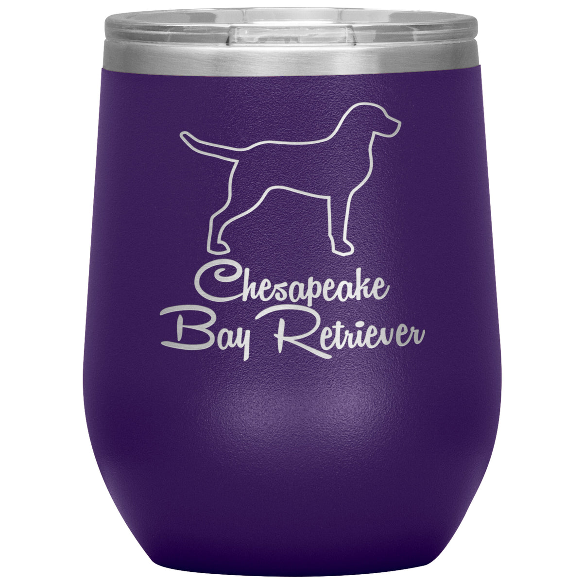 Chesapeake Bay Retriever Dog Outlined Silhouette 12oz Wine Insulated Tumbler