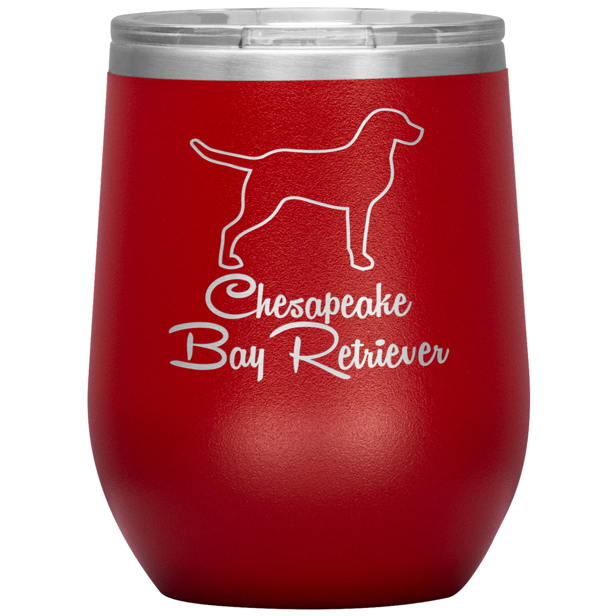 Chesapeake Bay Retriever Dog Outlined Silhouette 12oz Wine Insulated Tumbler