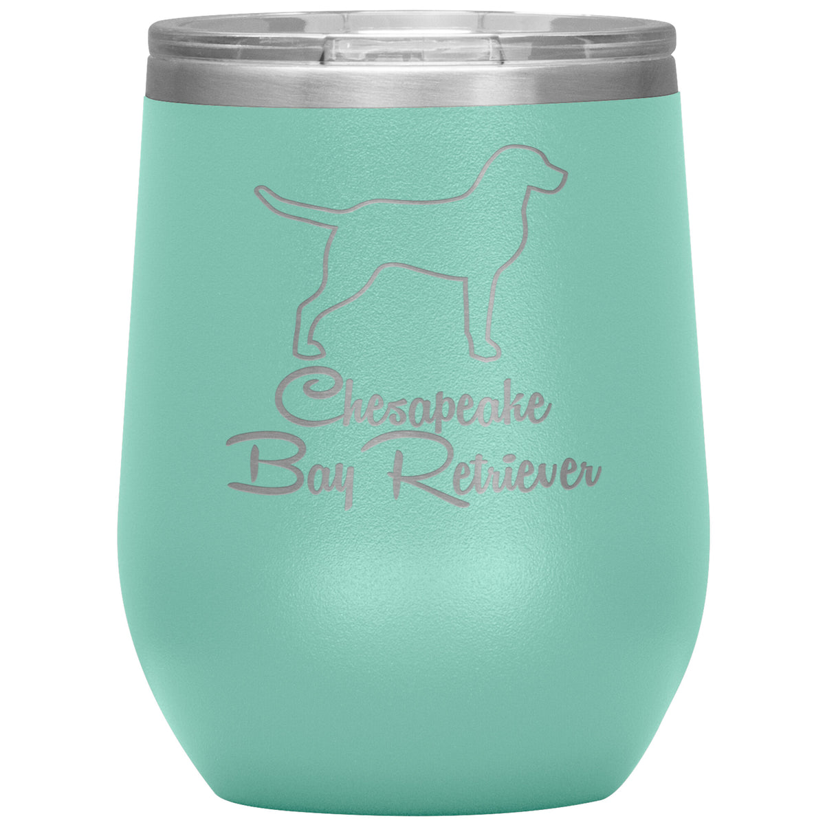 Chesapeake Bay Retriever Dog Outlined Silhouette 12oz Wine Insulated Tumbler